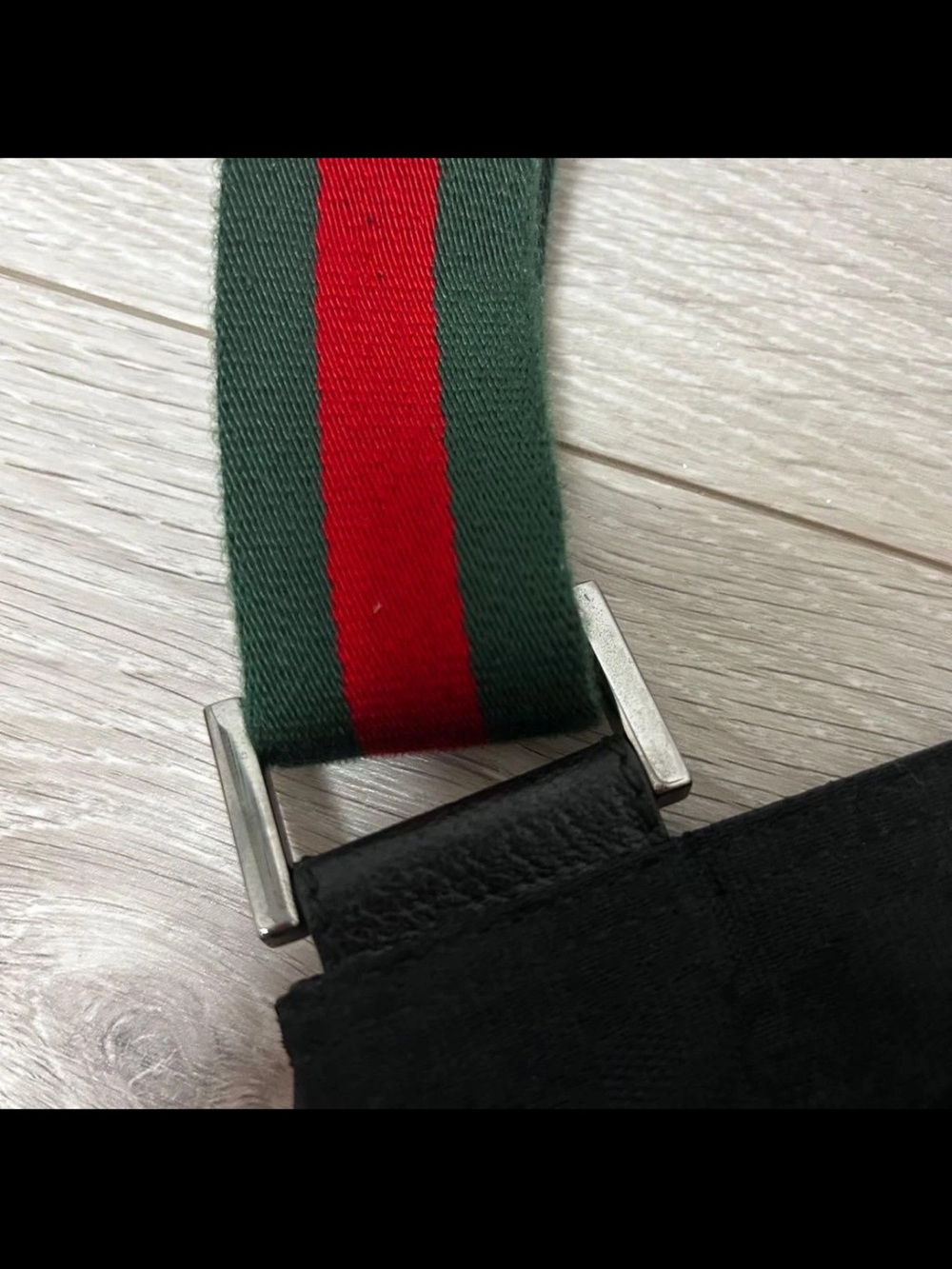 Gucci Black Messenger Bag with Red and Green Web Strap - Picture 5 of 15